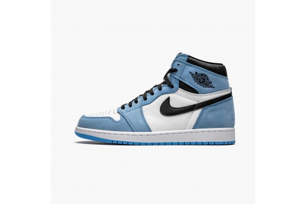 New Jordan 1 Retro High White University Blue Black 555088-134 Shoes