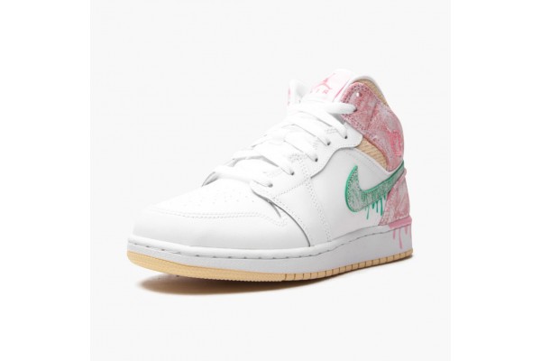 Discount Jordan 1 Mid SE GS Ice Cream DD1666-100 Shoes