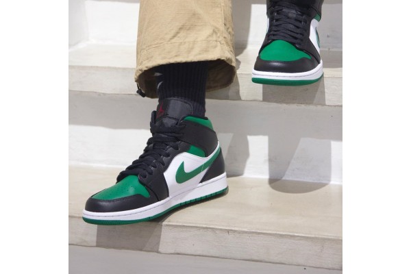 Good Jordan 1 Mid Pine Green 554724-067 Shoes