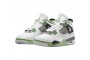 Latest Jordan 4 Retro White Oil Green Dark Ash AQ9129-103 Shoes