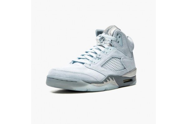 Cheap Jordan 5 Retro Bluebird With Silver White DD9336-400 Shoes