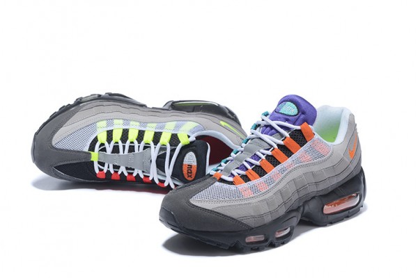 Cheap Womens/Mens Air Max 95 OG QS Blacksafety Orangevolt Sneakers 810374-078