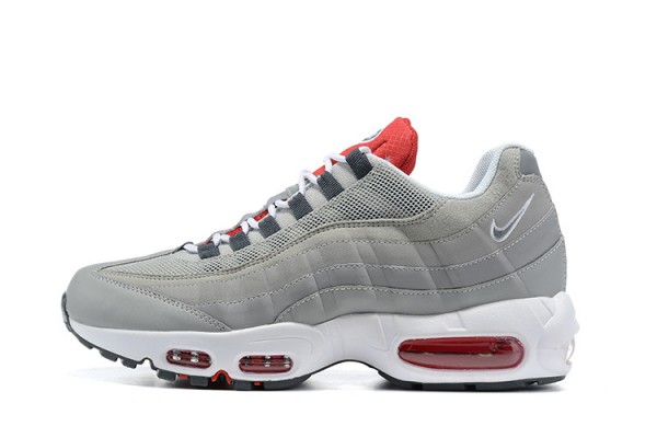 Cheap Mens Air Max 95 TT Grey White and Red Sneakers 