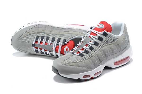 Cheap Mens Air Max 95 TT Grey White and Red Sneakers 