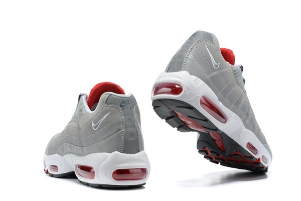 Cheap Mens Air Max 95 TT Grey White and Red Sneakers 