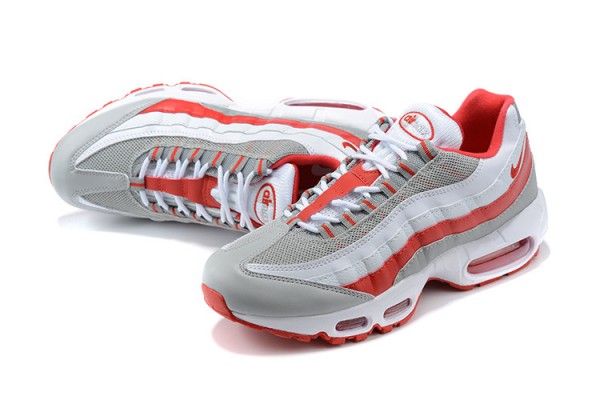 Cheap Mens Air Max 95 TT White Red and Grey Sneakers