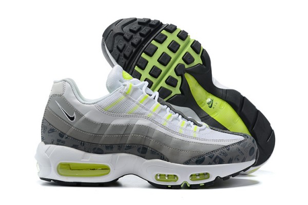 Cheap Mens Air Max 95 TT White and Grey Sneakers