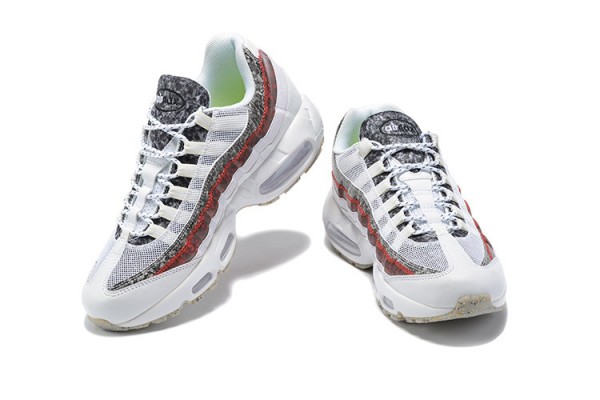 Cheap Mens Air Max 95 TT White and Red Sneakers