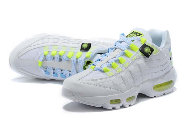 Cheap Womens/Mens Air Max 95 TT Worldwide White Yellow Sneakers CV9030-100