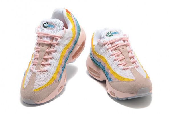 Cheap Womens Air Max 95 TT Yellow Pink White Sneakers DQ9323-200