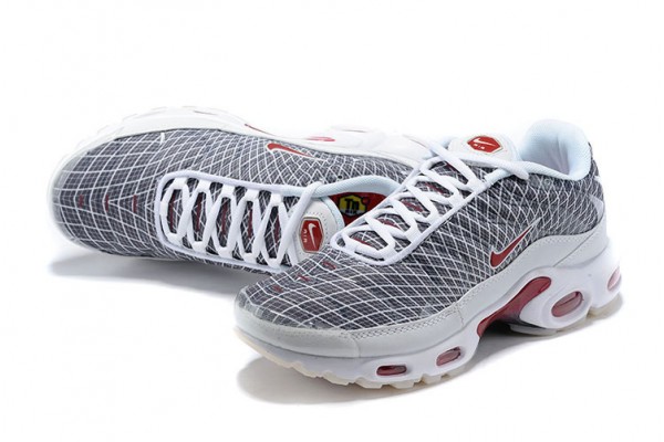 Cheap Mens Air Max Plus Tn Grey and White Sneakers