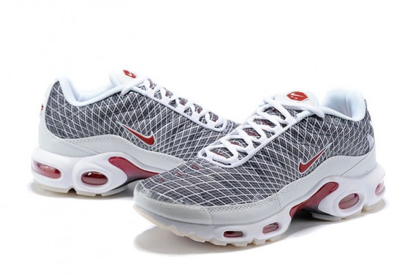 Cheap Mens Air Max Plus Tn Grey and White Sneakers