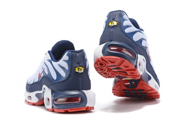 Cheap Mens Air Max Plus Tn QS White Blue and Red Sneakers