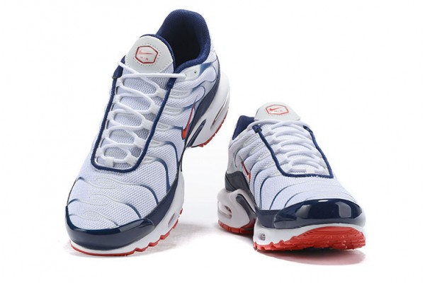 Cheap Mens Air Max Plus Tn QS White Blue and Red Sneakers