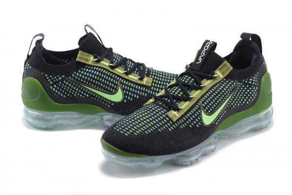 Cheap Womens/Mens Air VaporMax 2021 Flyknit Black Green Sneakers DQ7640-001