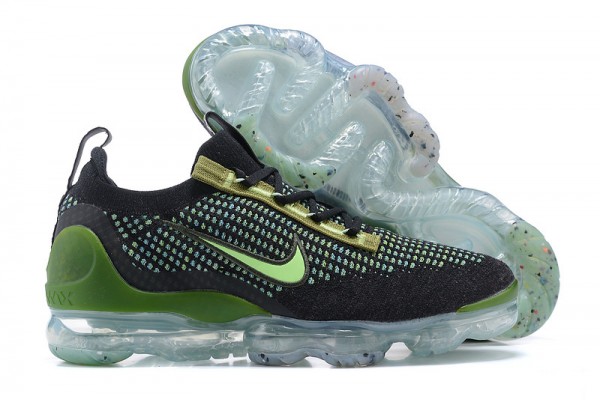 Cheap Womens/Mens Air VaporMax 2021 Flyknit Black Green Sneakers DQ7640-001