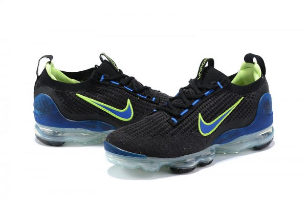 Cheap Womens/Mens Air VaporMax 2021 Flyknit Black Green and Blue Sneakers