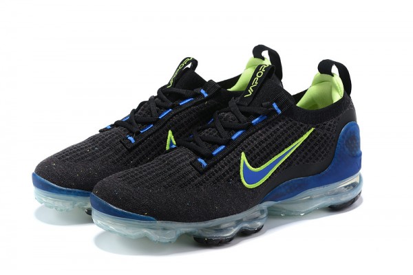 Cheap Womens/Mens Air VaporMax 2021 Flyknit Black Green and Blue Sneakers