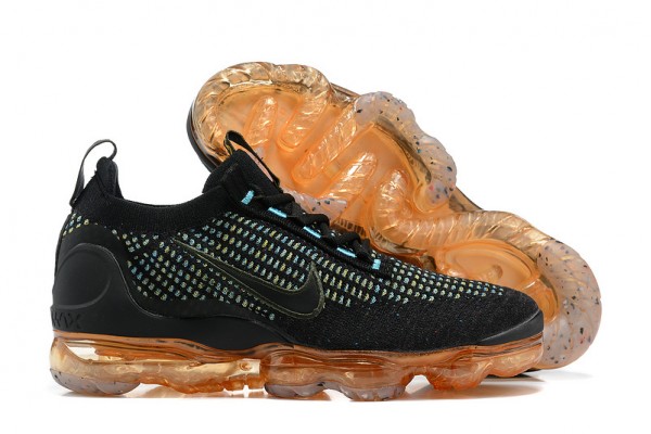 Cheap Womens/Mens Air VaporMax 2021 Flyknit Black Orange Sneakers