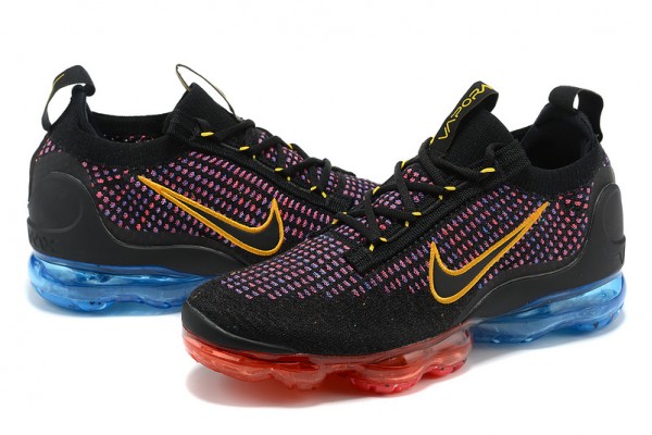 Cheap Womens/Mens Air VaporMax 2021 Flyknit Black Red and Blue Sneakers