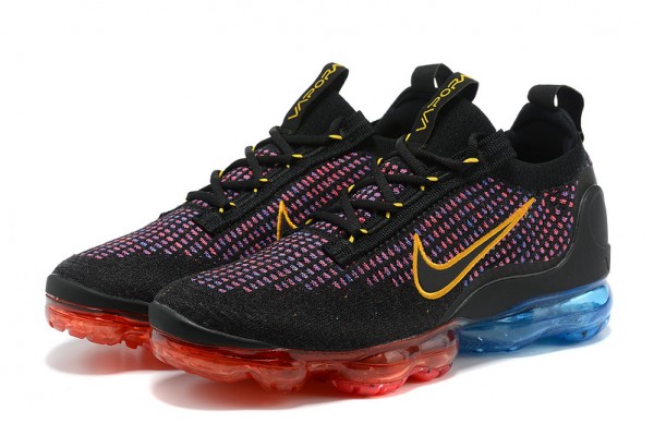 Cheap Womens/Mens Air VaporMax 2021 Flyknit Black Red and Blue Sneakers