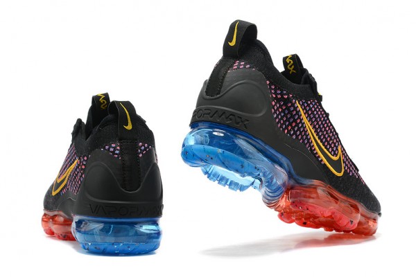 Cheap Womens/Mens Air VaporMax 2021 Flyknit Black Red and Blue Sneakers