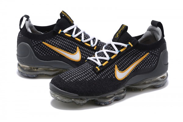 Cheap Womens/Mens Air VaporMax 2021 Flyknit Black Yellow Sneakers DH4086-001