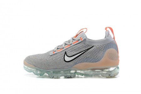 Cheap Womens/Mens Air VaporMax 2021 Flyknit Grey Orange Sneakers DH4084-002