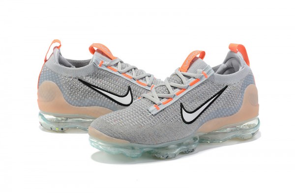 Cheap Womens/Mens Air VaporMax 2021 Flyknit Grey Orange Sneakers DH4084-002