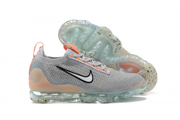 Cheap Womens/Mens Air VaporMax 2021 Flyknit Grey Orange Sneakers DH4084-002