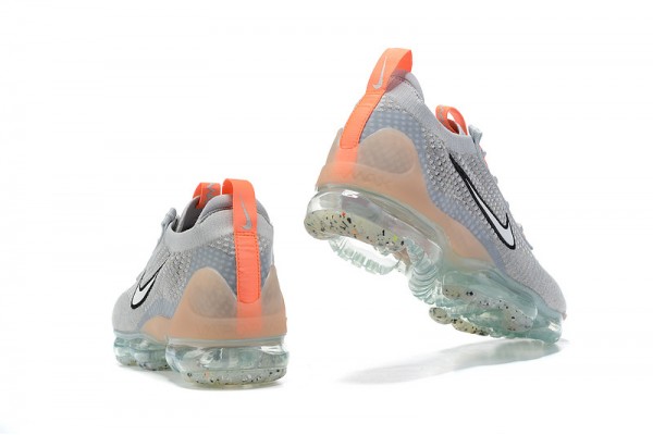 Cheap Womens/Mens Air VaporMax 2021 Flyknit Grey Orange Sneakers DH4084-002