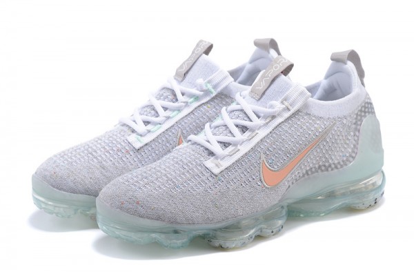 Cheap Womens/Mens Air VaporMax 2021 Flyknit Grey Orange Sneakers DH4090-002