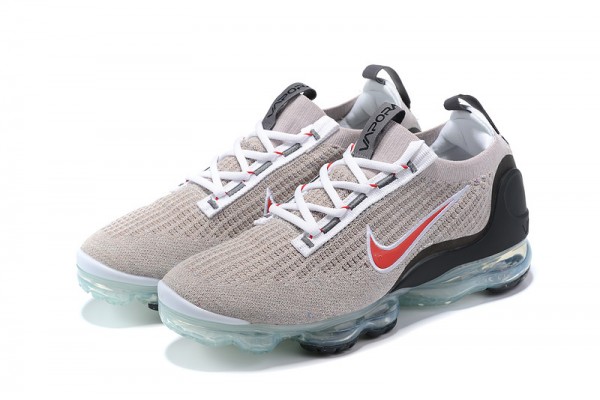 Cheap Womens/Mens Air VaporMax 2021 Flyknit Grey Red Sneakers DH4085-003