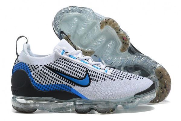 Cheap Womens/Mens Air VaporMax 2021 Flyknit White Blue Sneakers DM0025-001