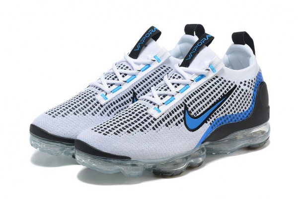 Cheap Womens/Mens Air VaporMax 2021 Flyknit White Blue Sneakers DM0025-001