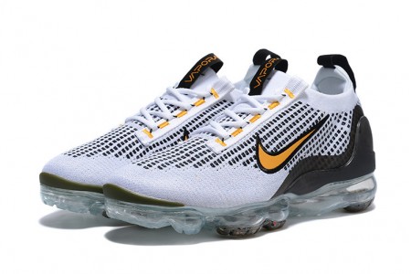 Cheap Womens/Mens Air VaporMax 2021 Flyknit White Yellow and Black Sneakers