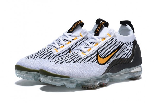 Cheap Womens/Mens Air VaporMax 2021 Flyknit White Yellow and Black Sneakers