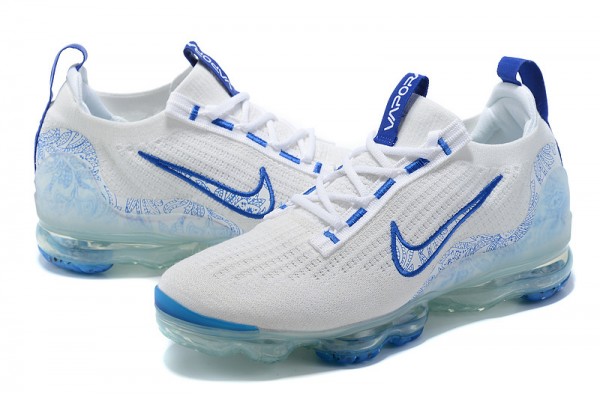 Cheap Womens/Mens Air VaporMax 2021 Flyknit White and Blue Sneakers