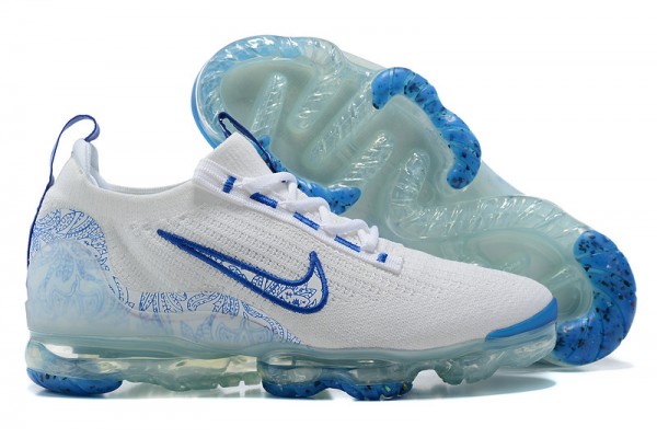 Cheap Womens/Mens Air VaporMax 2021 Flyknit White and Blue Sneakers