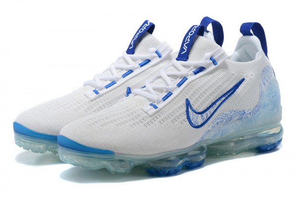 Cheap Womens/Mens Air VaporMax 2021 Flyknit White and Blue Sneakers