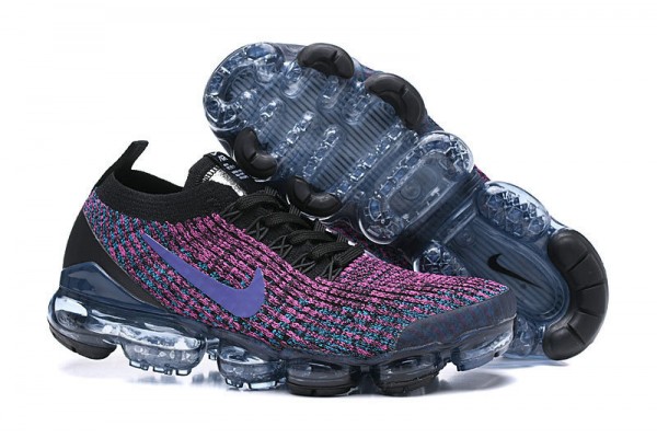 Cheap Womens/Mens Air VaporMax Flyknit 3 Black Purple Sneakers AJ6900-009