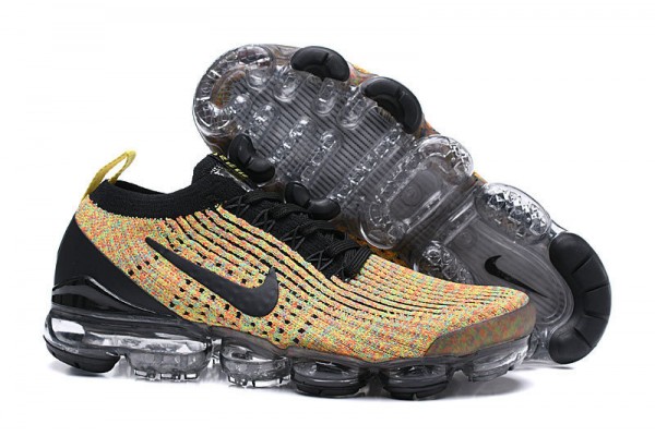 Cheap Womens/Mens Air VaporMax Flyknit 3 Black Yellow Sneakers  AJ6900-006