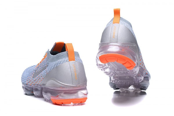 Cheap Womens/Mens Air VaporMax Flyknit 3 Grey Orange Sneakers AJ6900-003