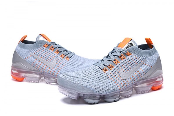 Cheap Womens/Mens Air VaporMax Flyknit 3 Grey Orange Sneakers AJ6900-003