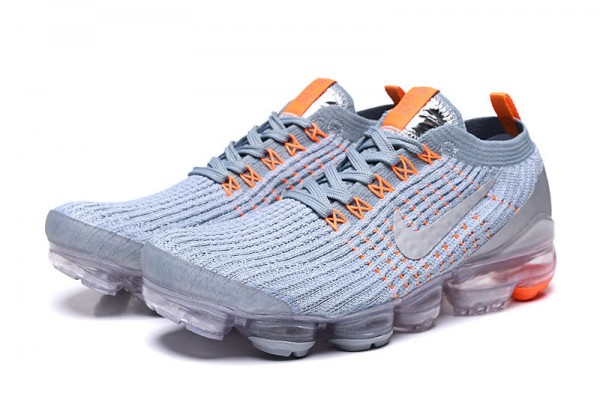 Cheap Womens/Mens Air VaporMax Flyknit 3 Grey Orange Sneakers AJ6900-003