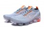 Cheap Womens/Mens Air VaporMax Flyknit 3 Grey Orange Sneakers AJ6900-003