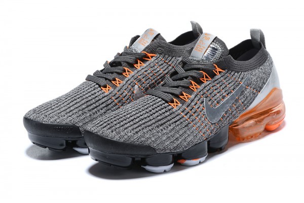 Cheap Womens/Mens Air VaporMax Flyknit 3 Grey Orange Sneakers AJ6900-024