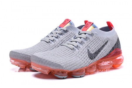 Cheap Womens/Mens Air VaporMax Flyknit 3 Grey Red Sneakers AJ6900-600