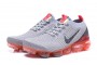 Cheap Womens/Mens Air VaporMax Flyknit 3 Grey Red Sneakers AJ6900-600