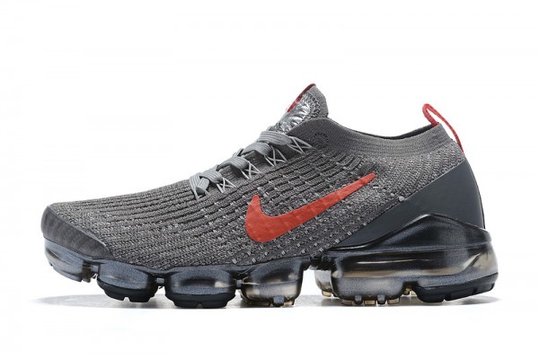 Cheap Womens/Mens Air VaporMax Flyknit 3 Grey Red Sneakers CT1270-001